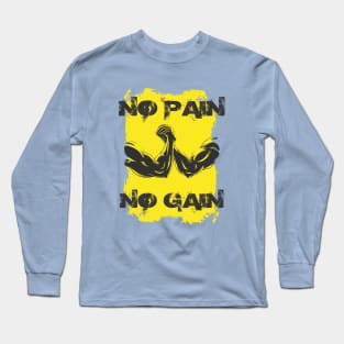 No pain no gain - Crazy gains - Nothing beats the feeling of power that weightlifting, powerlifting and strength training it gives us! A beautiful vintage design representing body positivity! Long Sleeve T-Shirt